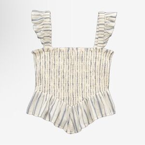 American Eagle Outfitters Striped Ruffle Crop Top